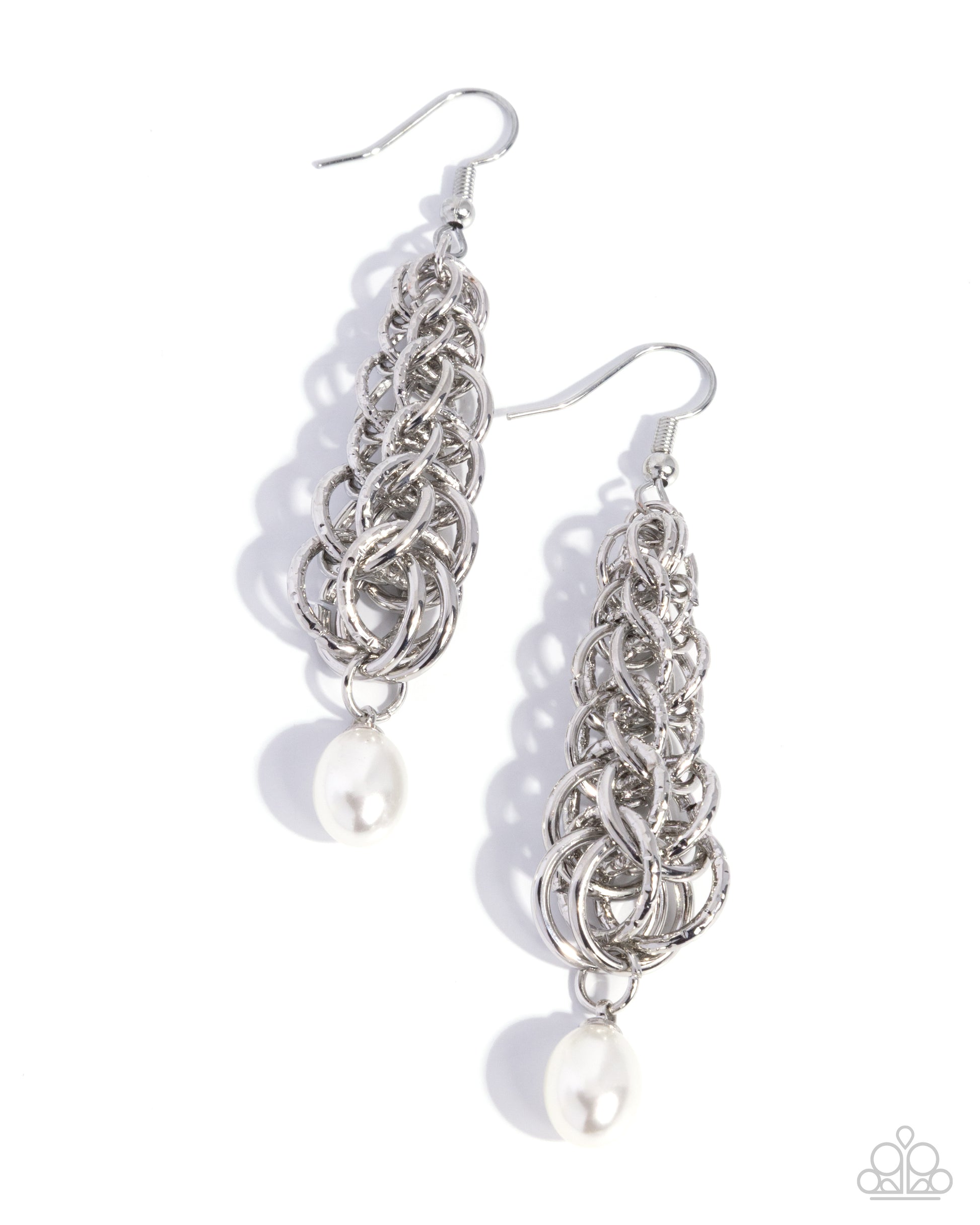 Prestigious Poise - white - Paparazzi earrings