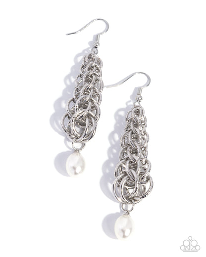 Prestigious Poise - white - Paparazzi earrings