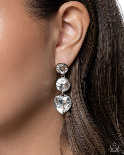 Pretty Poised - white - Paparazzi earrings