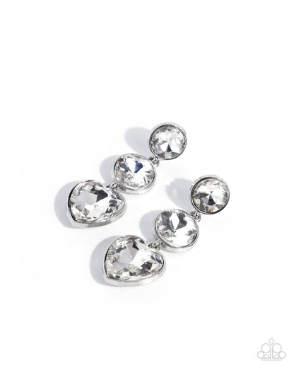 Pretty Poised - white - Paparazzi earrings