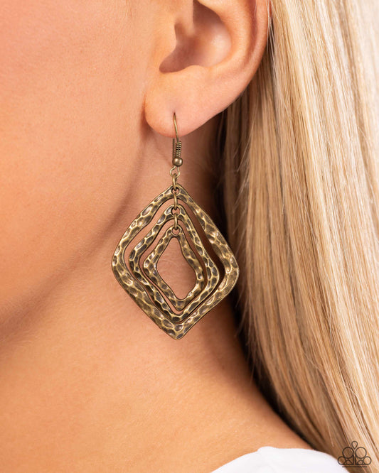 Primitive Performance - brass - Paparazzi earrings