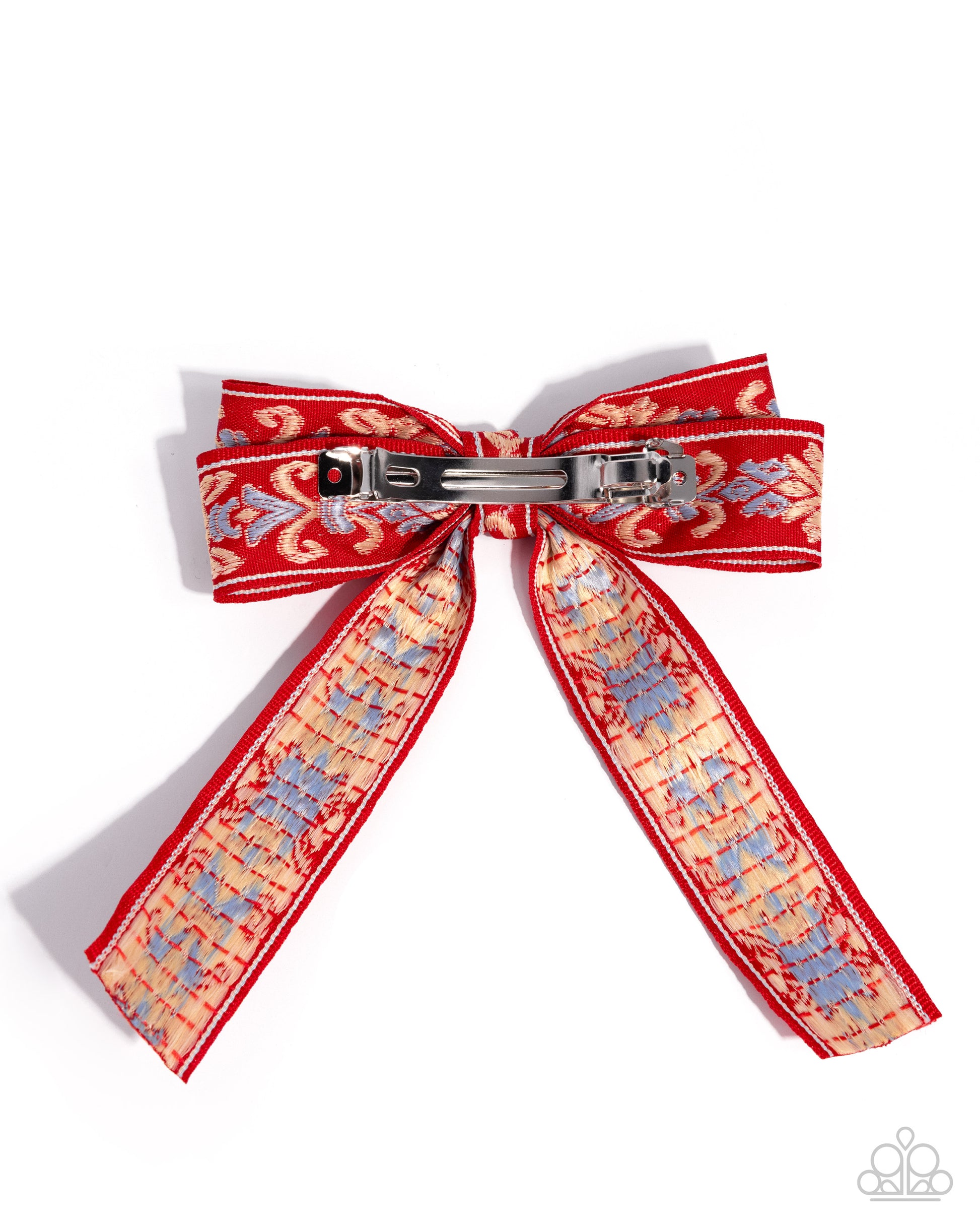 Printed Parlor - red - Paparazzi hair clip