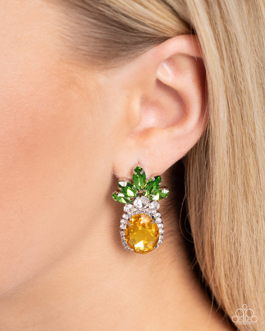 Prismatic Pineapple - yellow - Paparazzi earrings