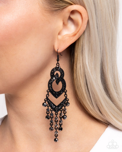 Pristine Precipitation - black - Paparazzi earrings