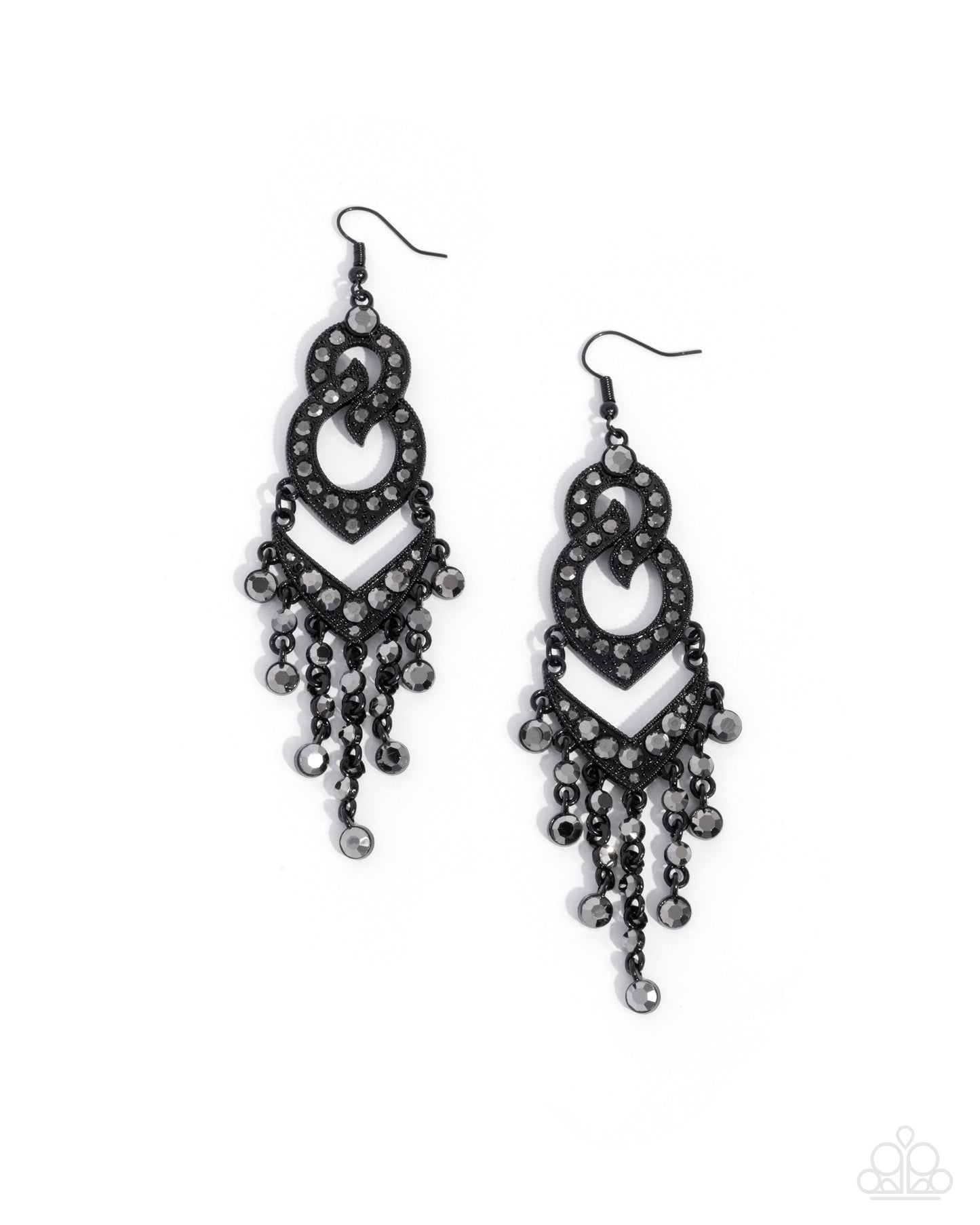 Pristine Precipitation - black - Paparazzi earrings