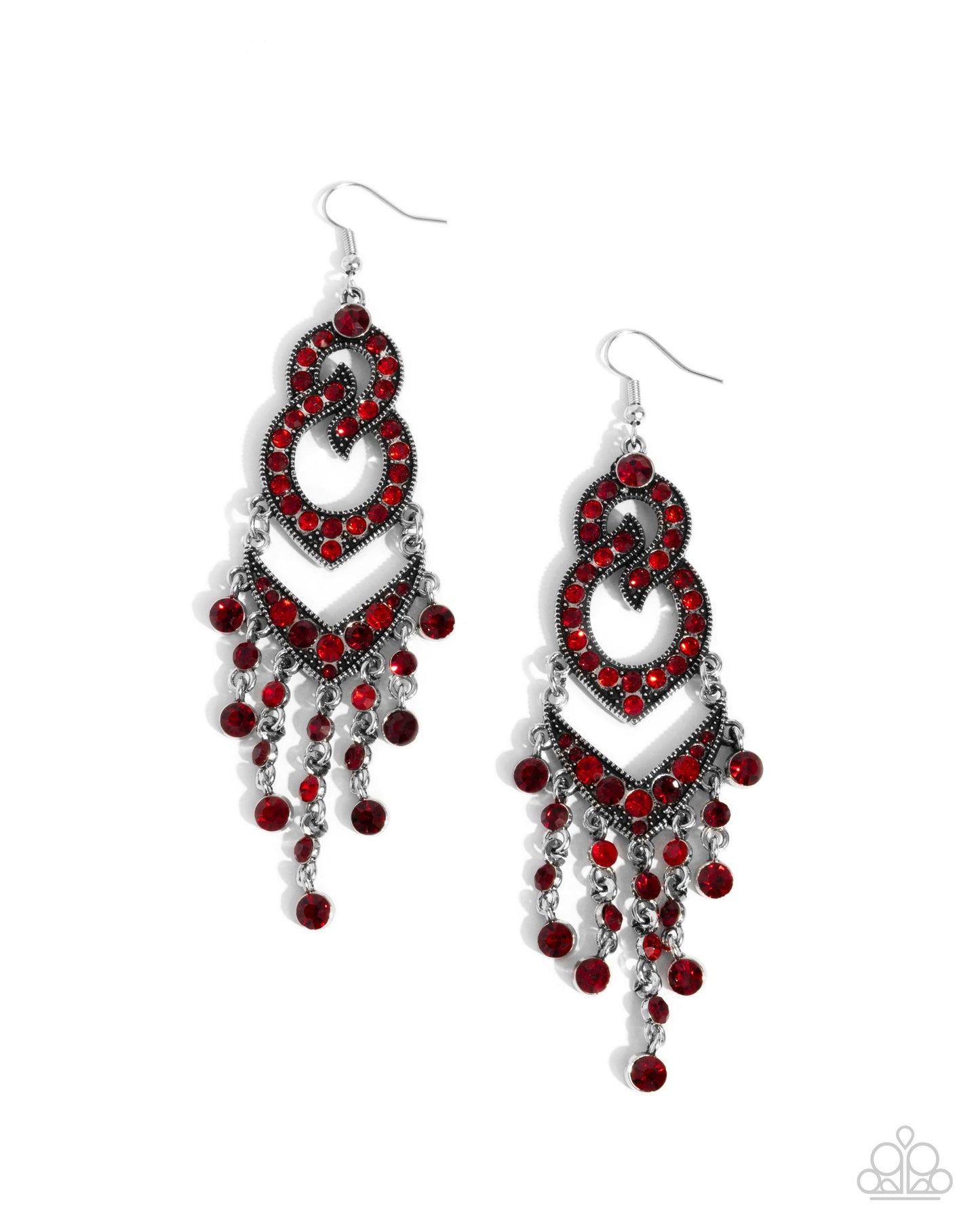 Pristine Precipitation - red - Paparazzi earrings