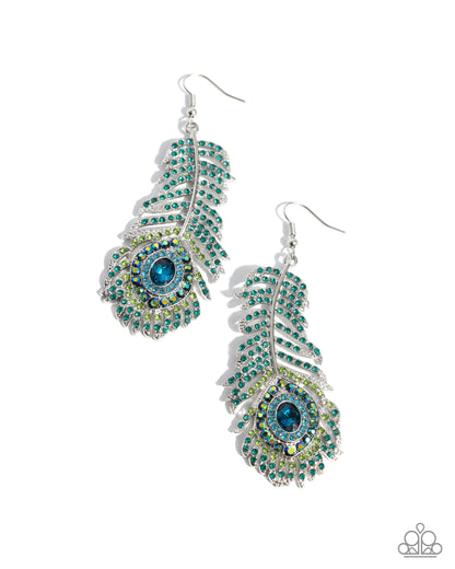 Prized Peacock - green - Paparazzi earrings