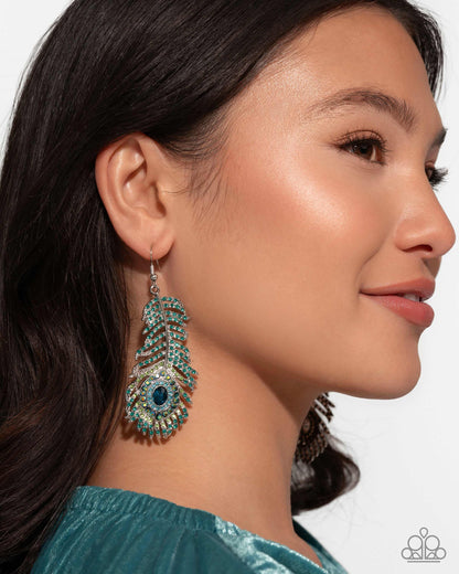 Prized Peacock - green - Paparazzi earrings