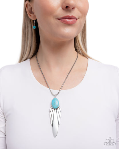 Prized Pendant - blue - Paparazzi necklace