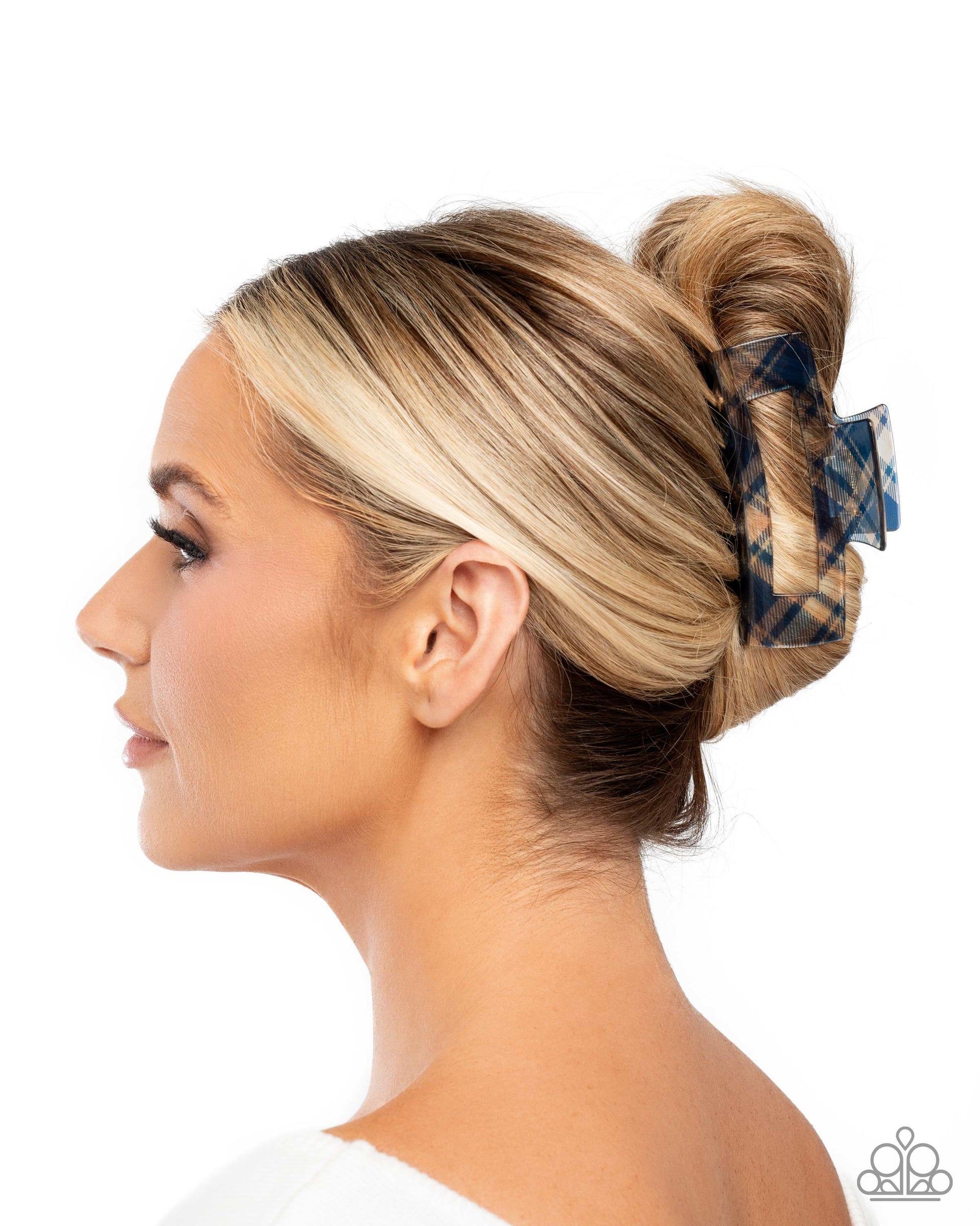 Prized Plaid - blue - Paparazzi hair clip