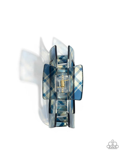Prized Plaid - blue - Paparazzi hair clip
