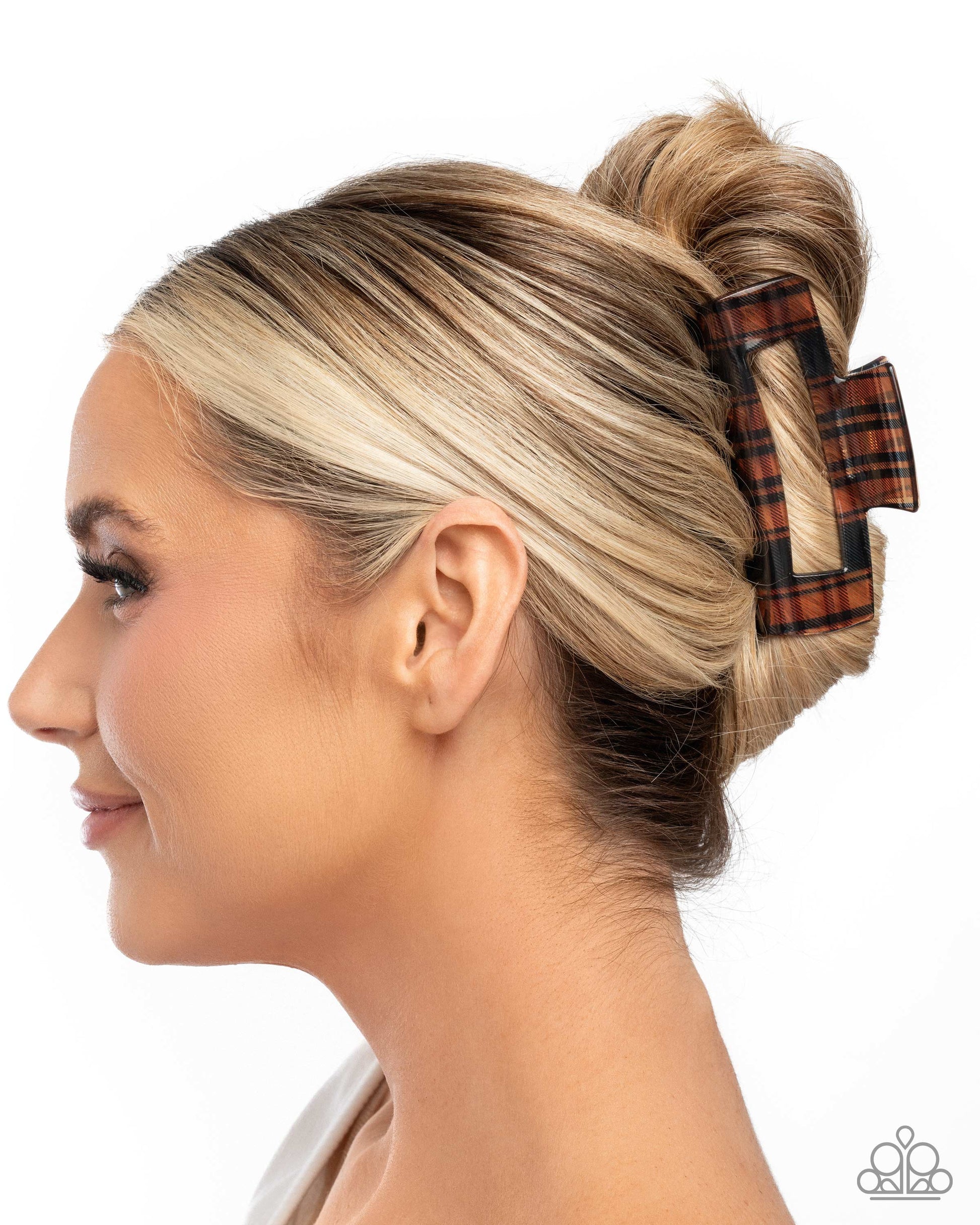 Prized Plaid - brown - Paparazzi hair clip