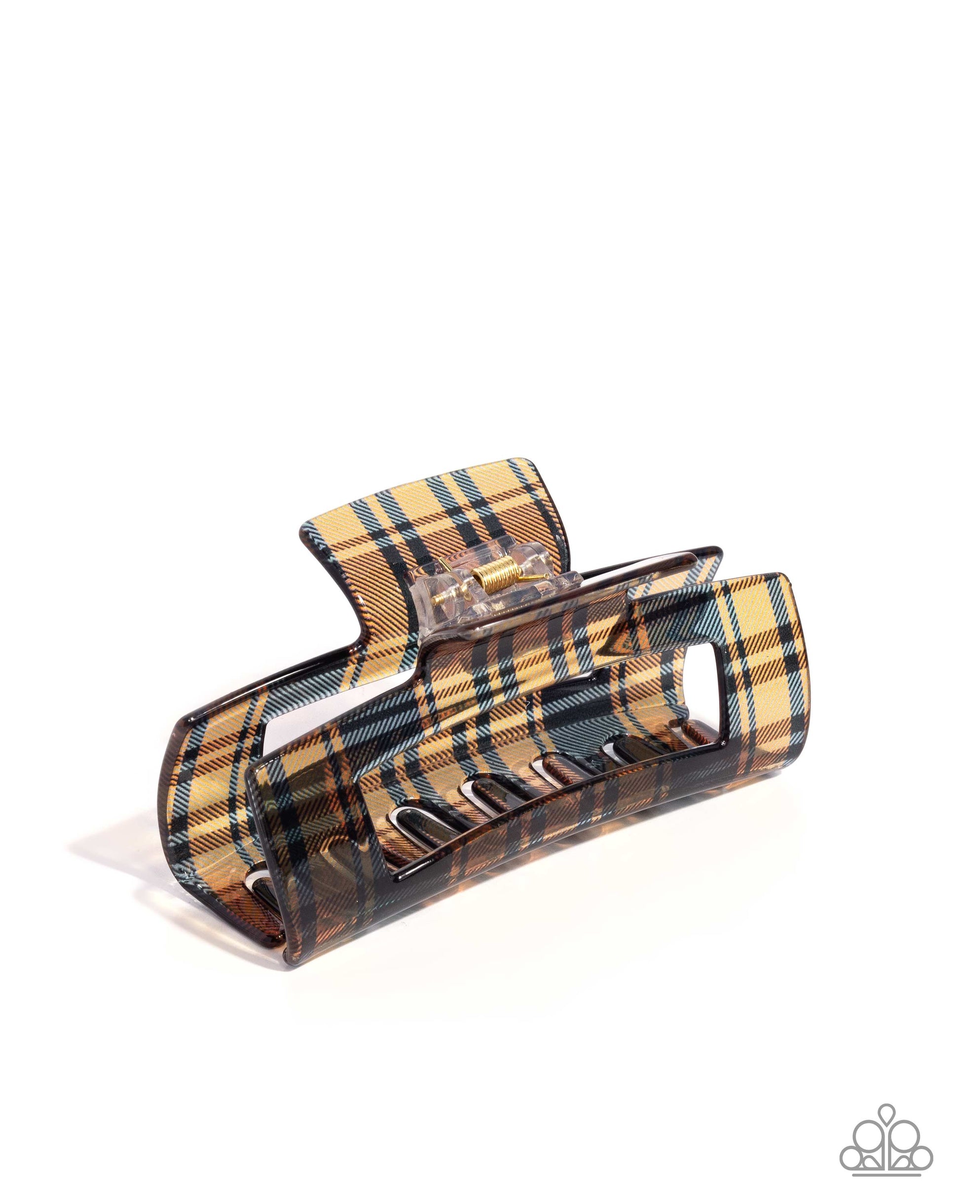 Prized Plaid - brown - Paparazzi hair clip