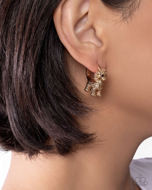 Prized Poodle - gold - Paparazzi earrings