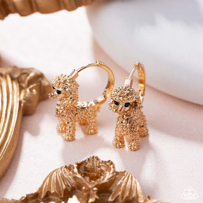 Prized Poodle - gold - Paparazzi earrings