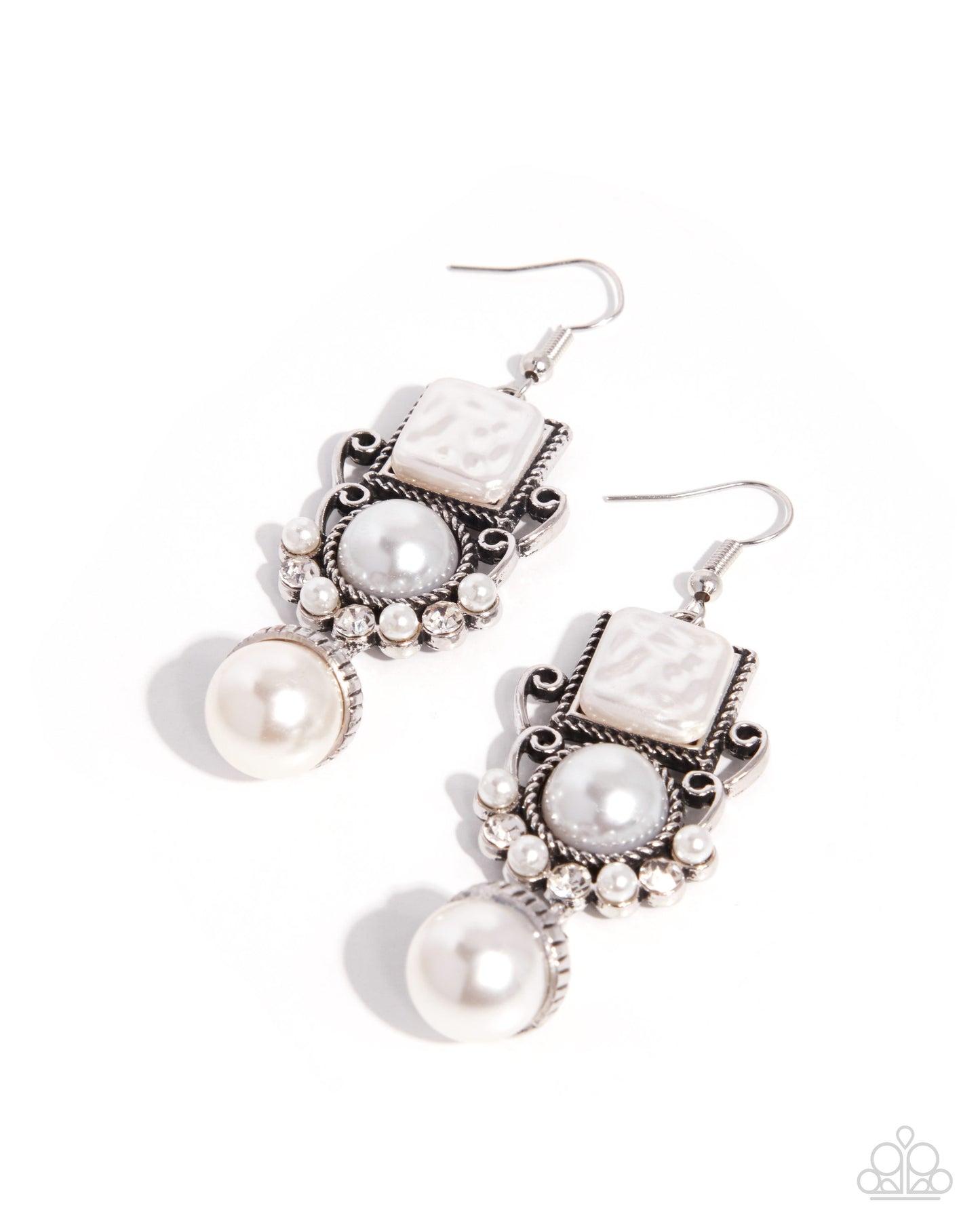 Prized Position - white - Paparazzi earrings