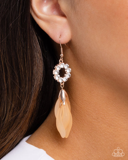 Profuse Petals - rose gold - Paparazzi earrings