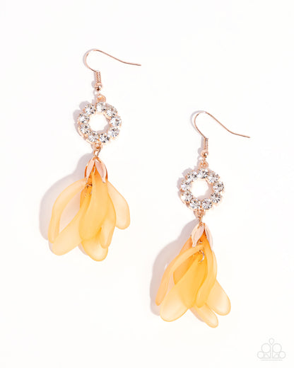 Profuse Petals - rose gold - Paparazzi earrings