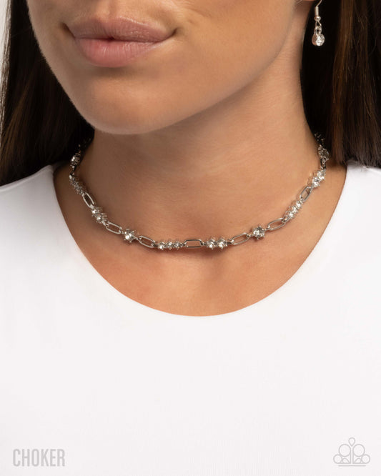 Pronged Pageantry - white - Paparazzi necklace