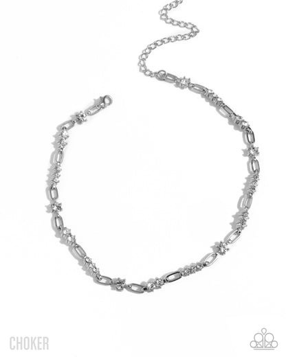 Pronged Pageantry - white - Paparazzi necklace