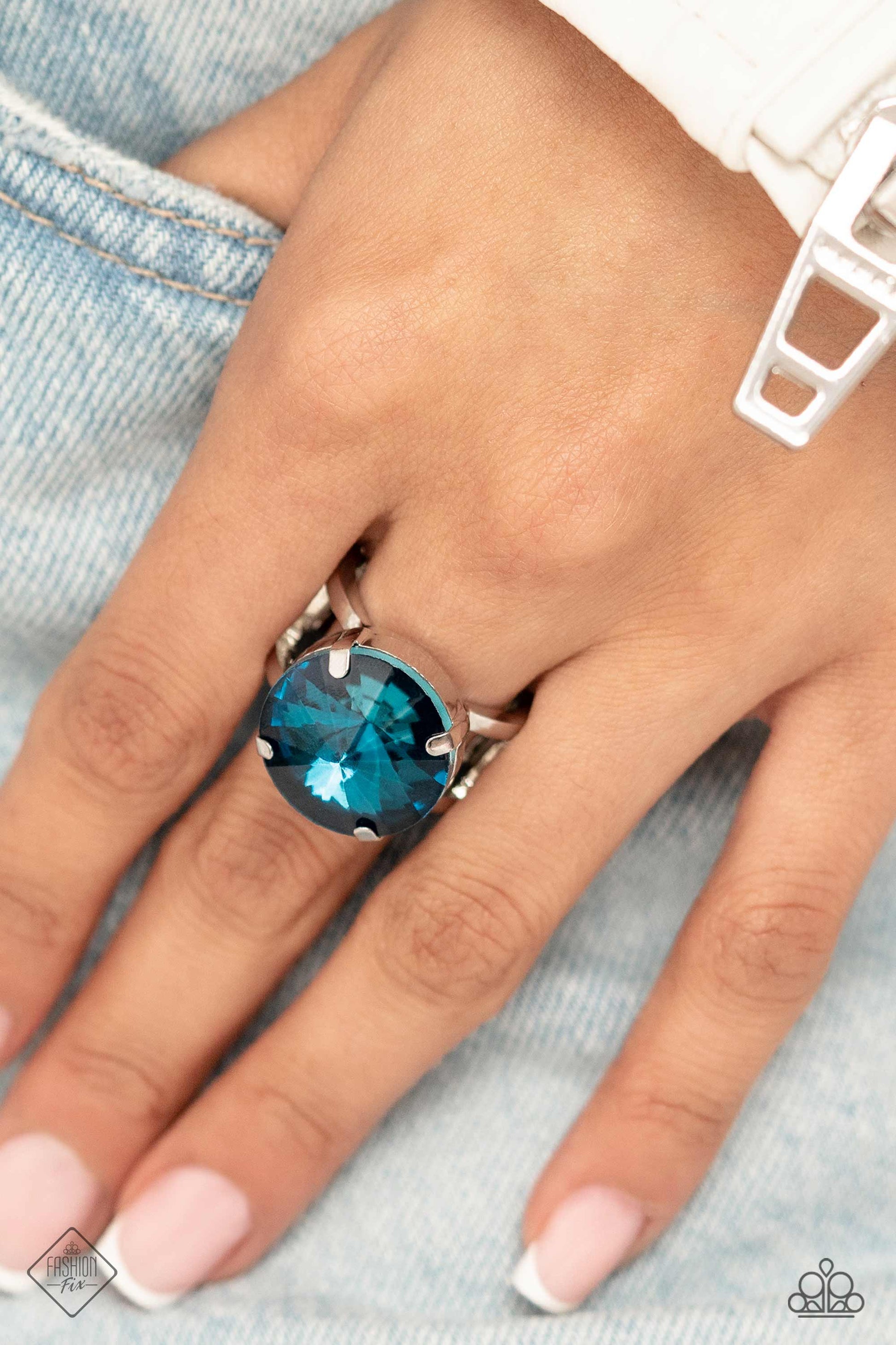 Pronged Powerhouse - blue - Paparazzi ring