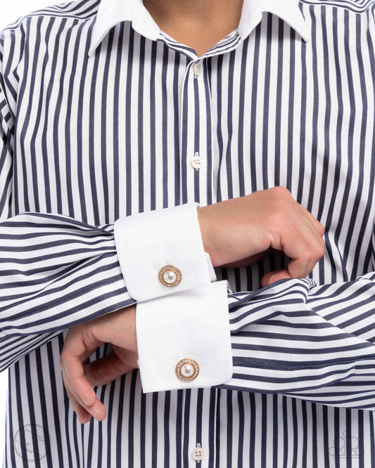 Protective Pearls - gold - Paparazzi MENS cufflinks