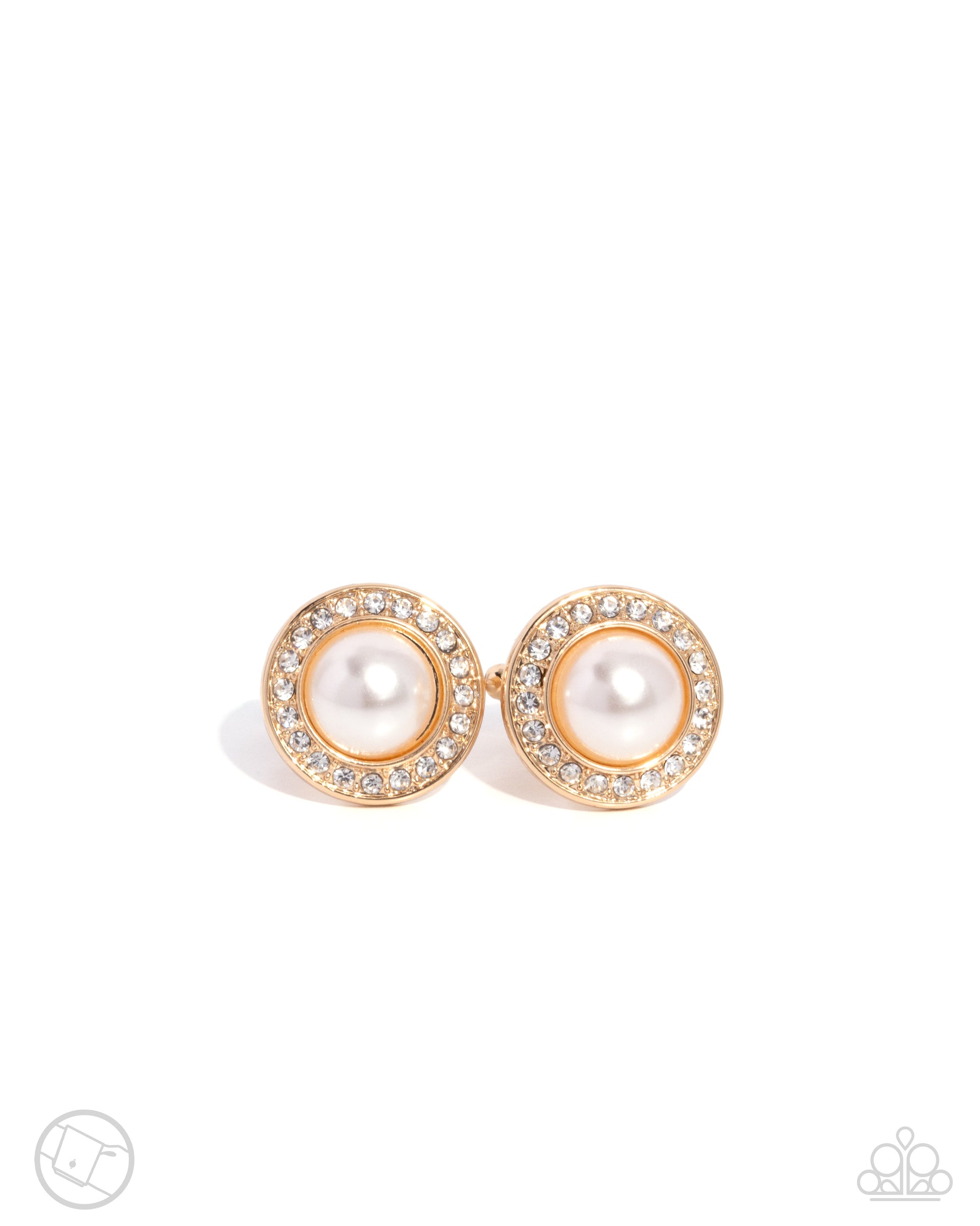 Protective Pearls - gold - Paparazzi MENS cufflinks