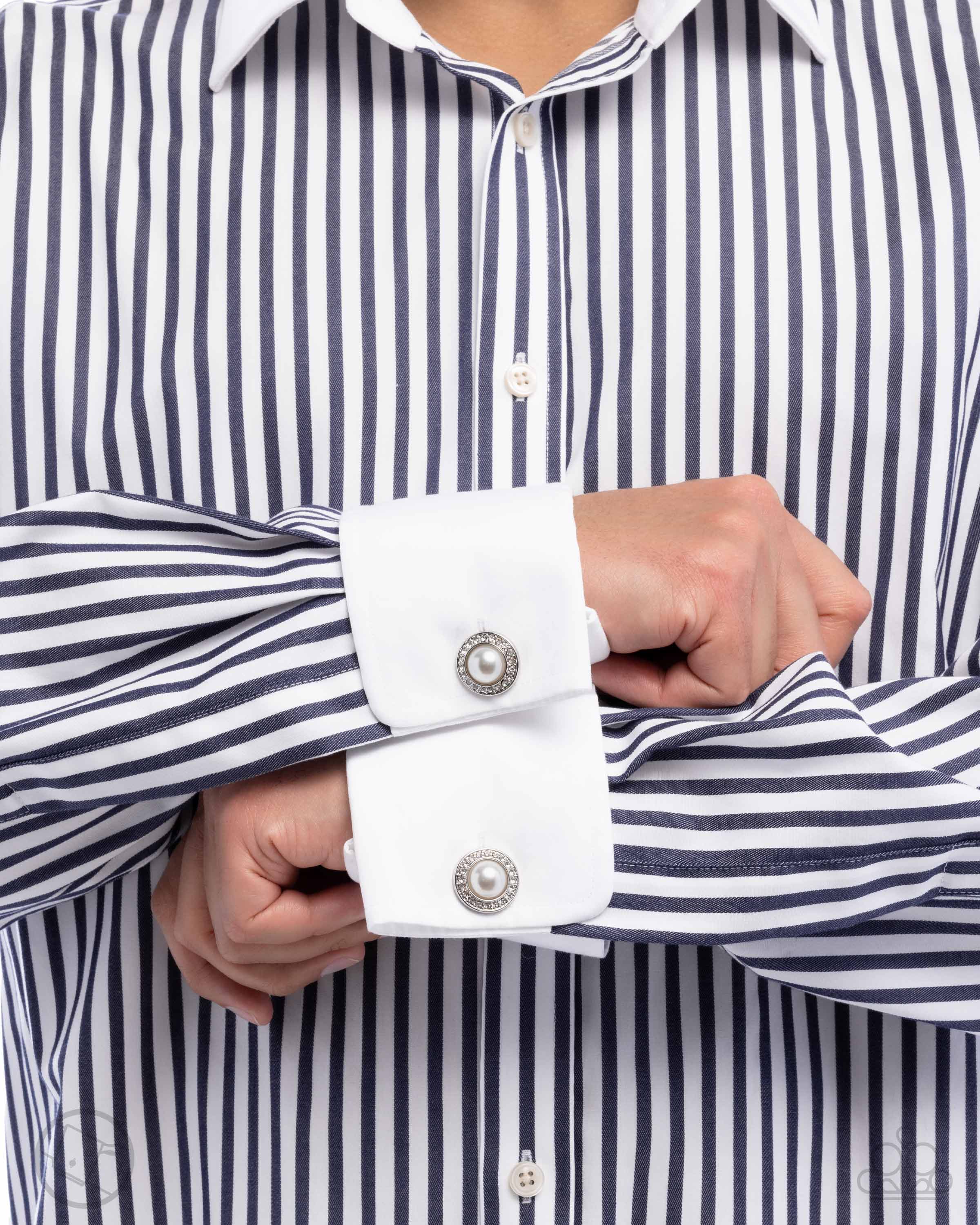 Protective Pearls - white - Paparazzi MENS cufflinks