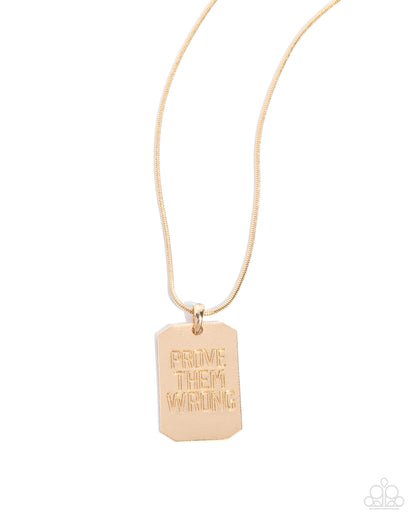 Prove Them Wrong - gold - Paparazzi MENS necklace