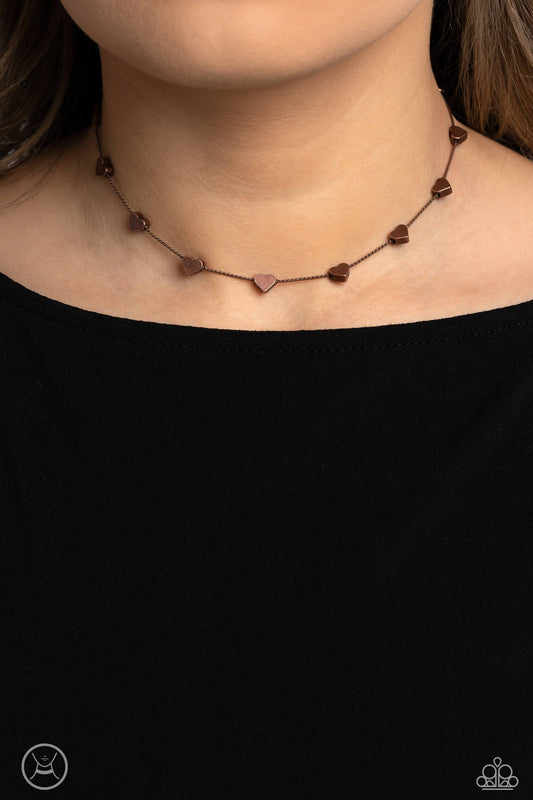 Public Display of Affection - copper - Paparazzi necklace