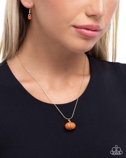Pumpkin Panache - orange - Paparazzi necklace