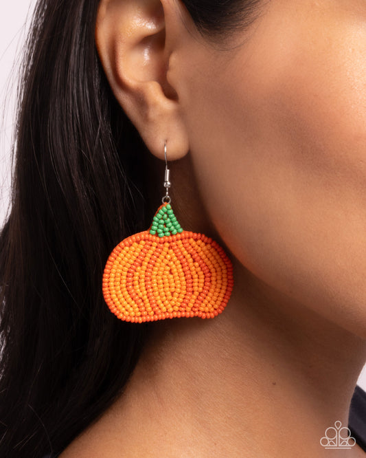 Pumpkin Pizzazz - orange - Paparazzi earrings