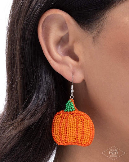 Pumpkin Pizzazz - orange - Paparazzi earrings