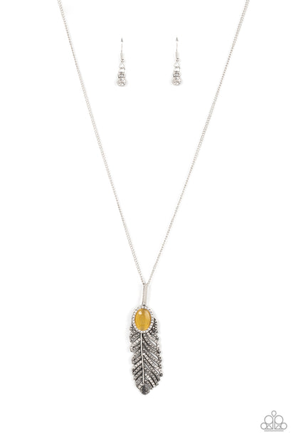 Pure QUILL-Power - yellow - Paparazzi necklace
