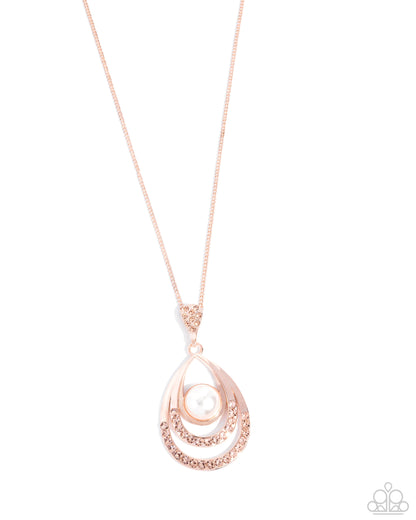 Pure Pearls - rose gold - Paparazzi necklace