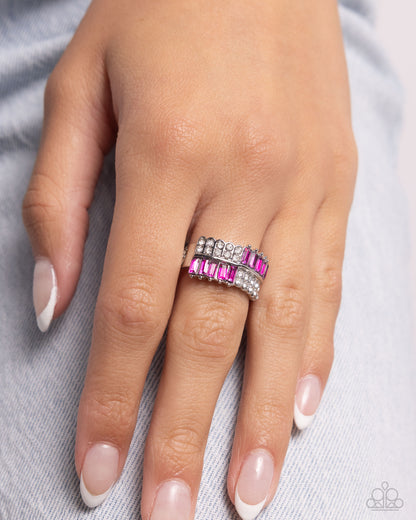 Put Them in Check - pink - Paparazzi ring