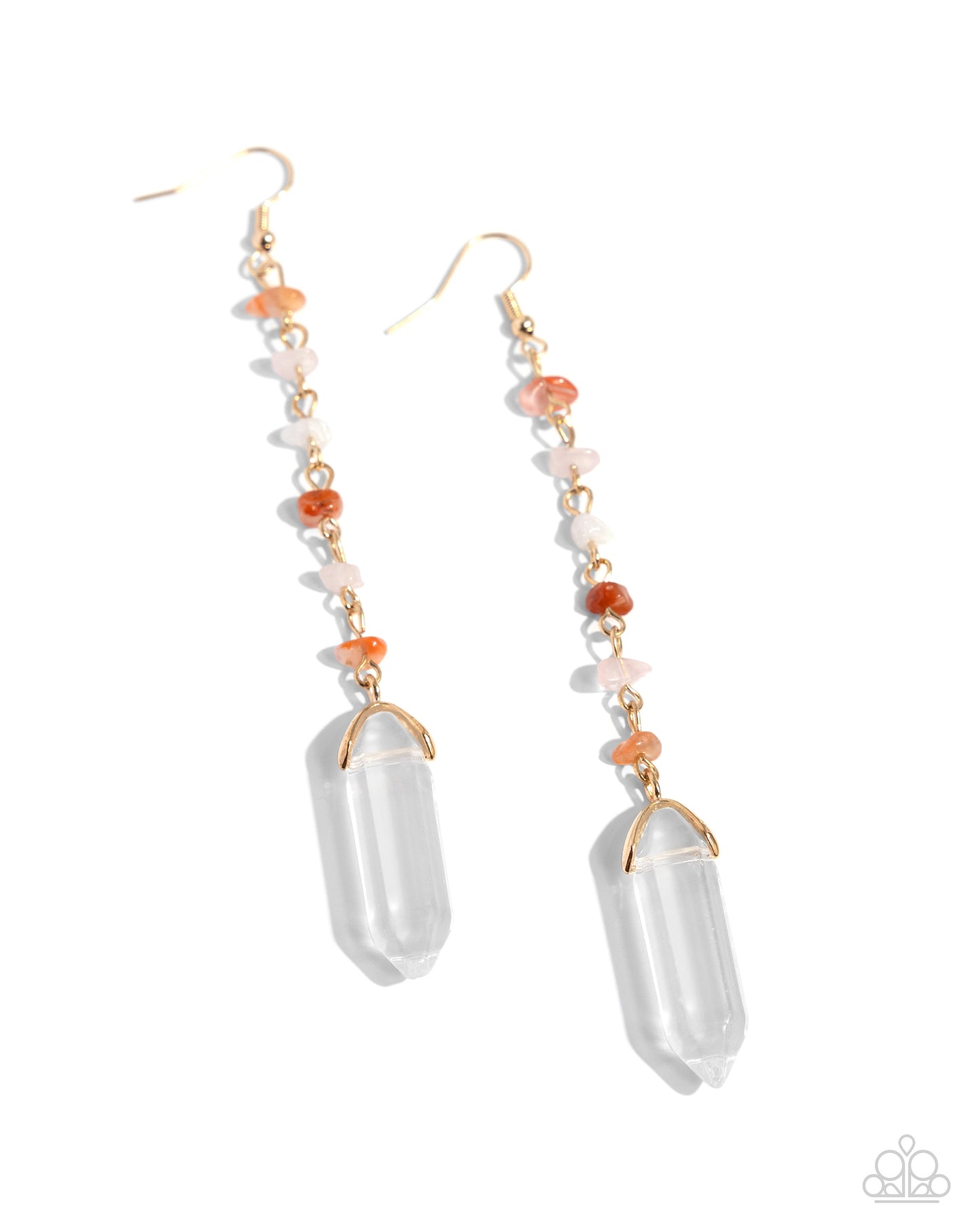 Quartz Qualification - orange - Paparazzi earrings