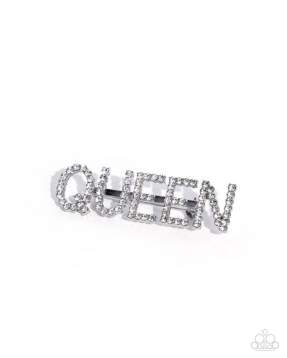 Queen Behavior - white - Paparazzi brooch