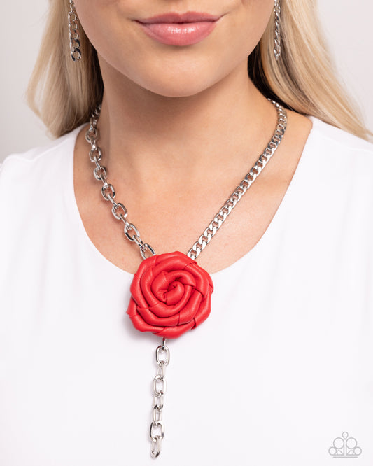 ROSE and Cons - red - Paparazzi necklace