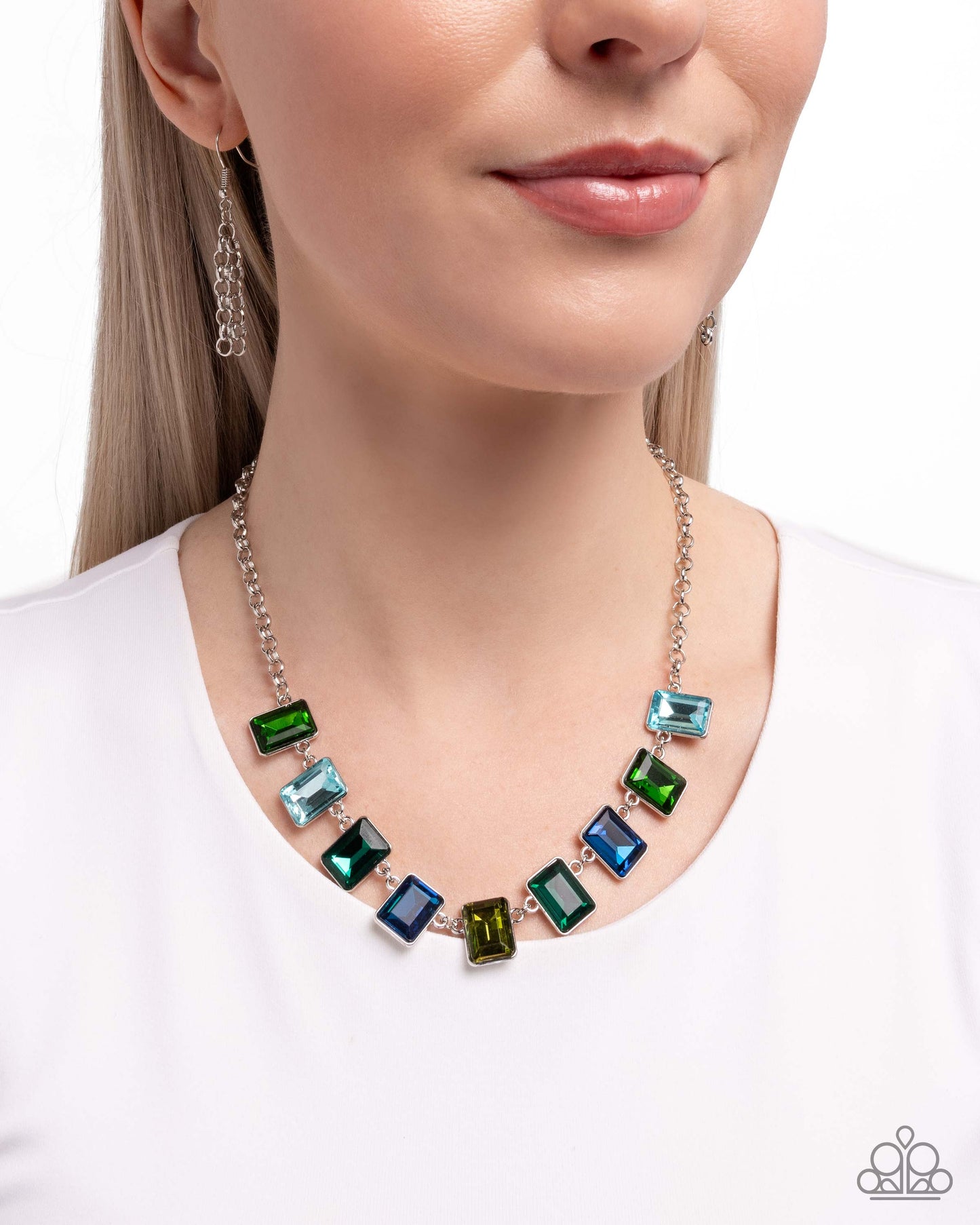 Radiant Rectangles - green - Paparazzi necklace
