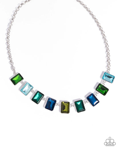Radiant Rectangles - green - Paparazzi necklace