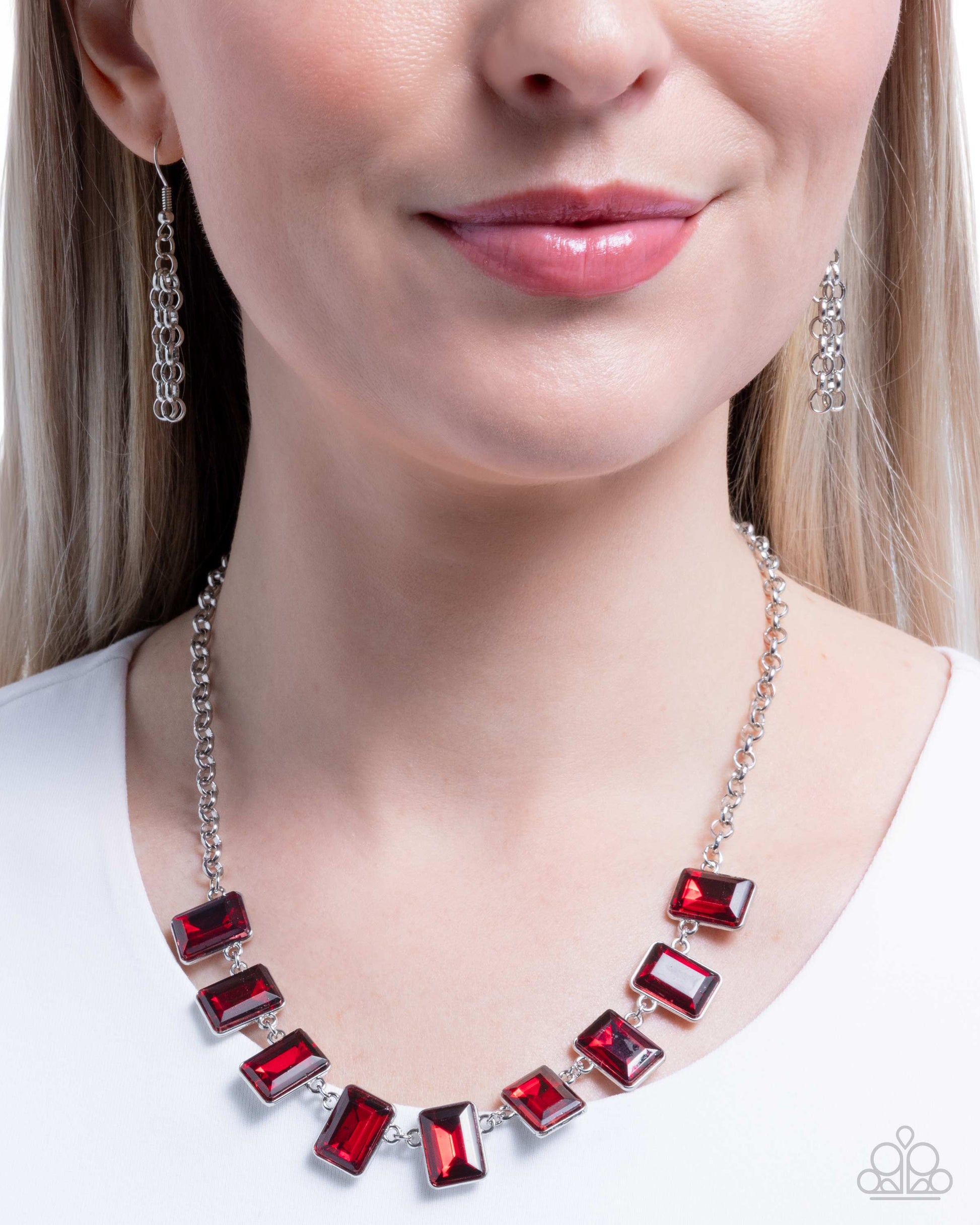 Radiant Rectangles - red - Paparazzi necklace