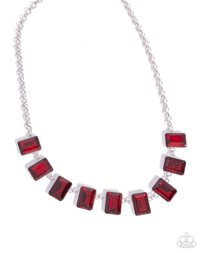 Radiant Rectangles - red - Paparazzi necklace