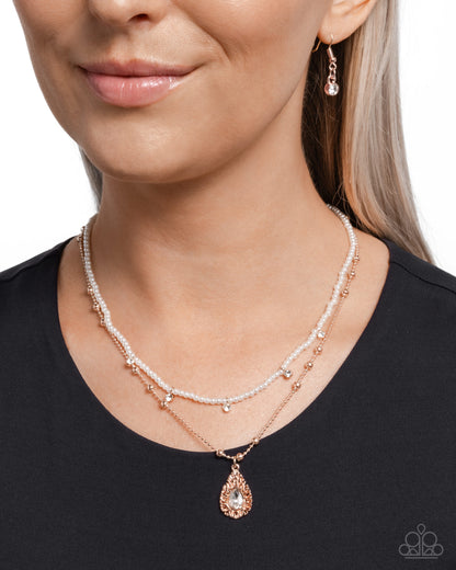 Radiant Reminder - rose gold - Paparazzi necklace