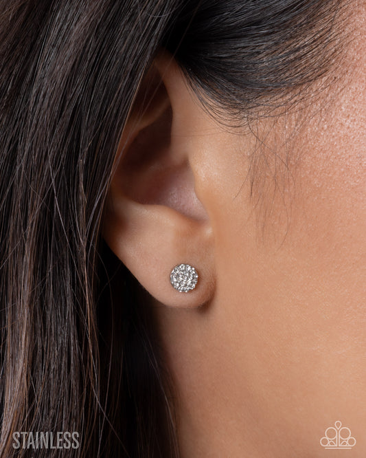 Radiant Request - white - Paparazzi earrings