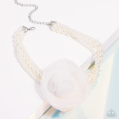 Radiant Rosette - white - Paparazzi necklace