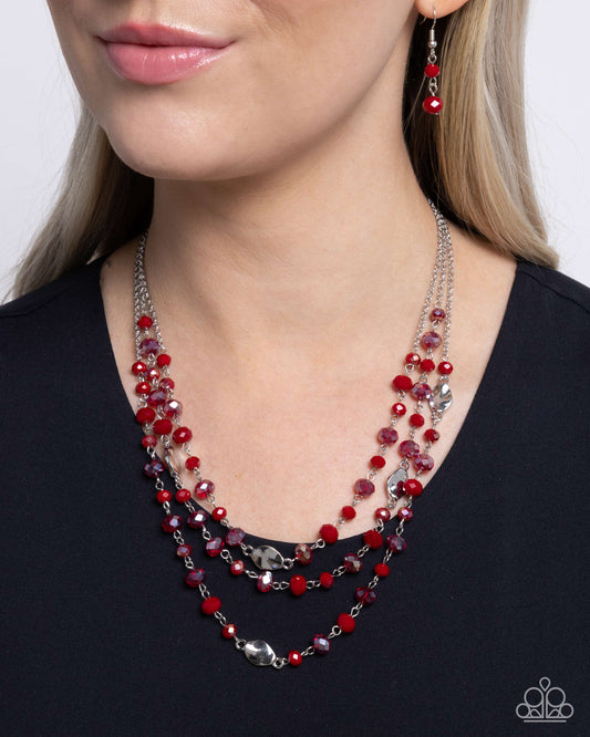 Radiantly Rich - red - Paparazzi necklace