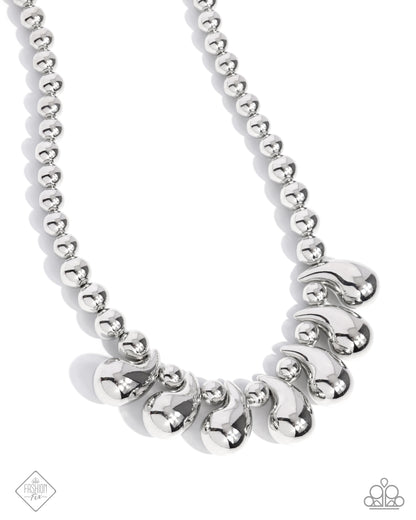 Raindrop Rebel - silver - Paparazzi necklace