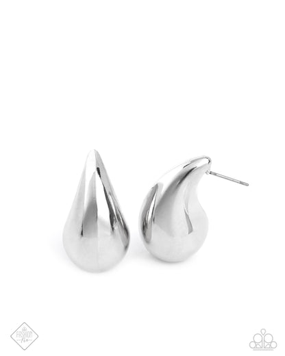 Raindrop Reveal - silver - Paparazzi earrings