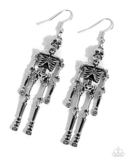 Rattle My Bones - silver - Paparazzi earrings